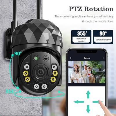 200 W 8 świateł Kamera PTZ Wifi Zewnętrzny Wodoodporny Noktowizor na podczerwień Przypomnienie w czasie rzeczywistym Dwukierunkowy dźwięk Wbudowany AP Hotspot APP Zdalne sterowanie