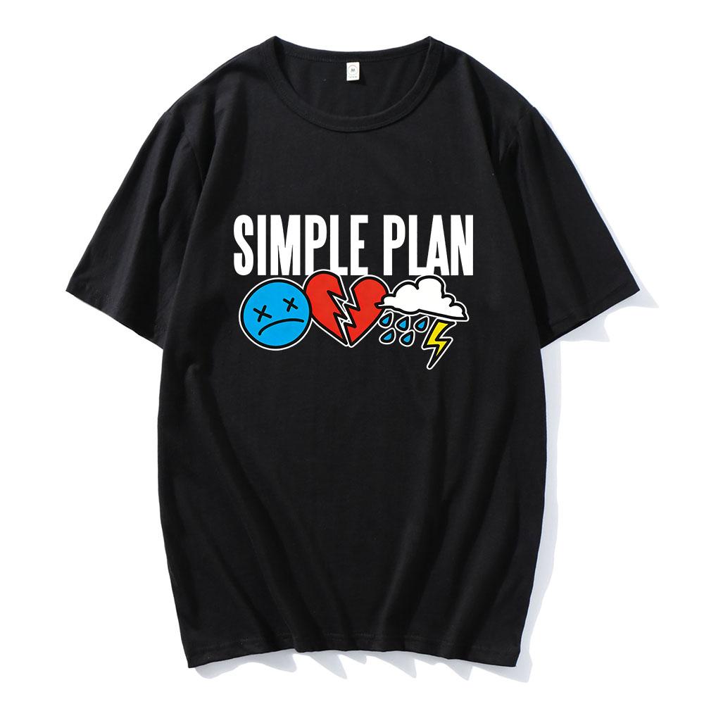 Original 3 Icons Logo T-Shirt Band SIMPLE PLAN Design Print Tshirts Short Sleeve Cotton Summer O-neck Tees Unisex Streetwear Top