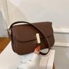Trendy Lady Shoulder Bag PU Leather Solid Underarm Bag Daily Casual Commuting Bag Large Capacity Handbag