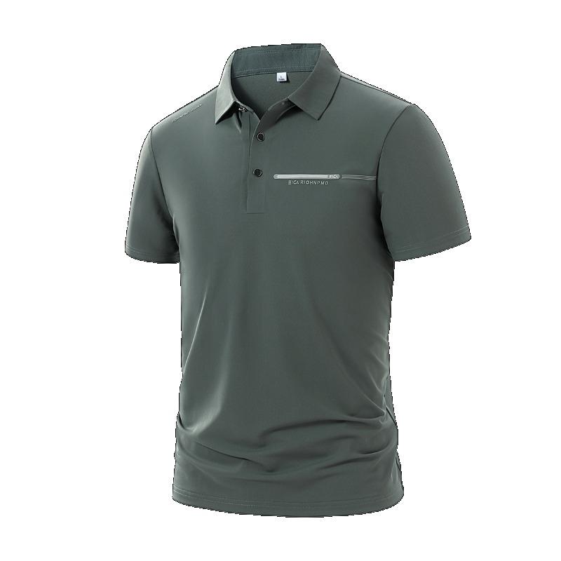 Mens Casual Short Sleeve Solid Color Polo Shirt