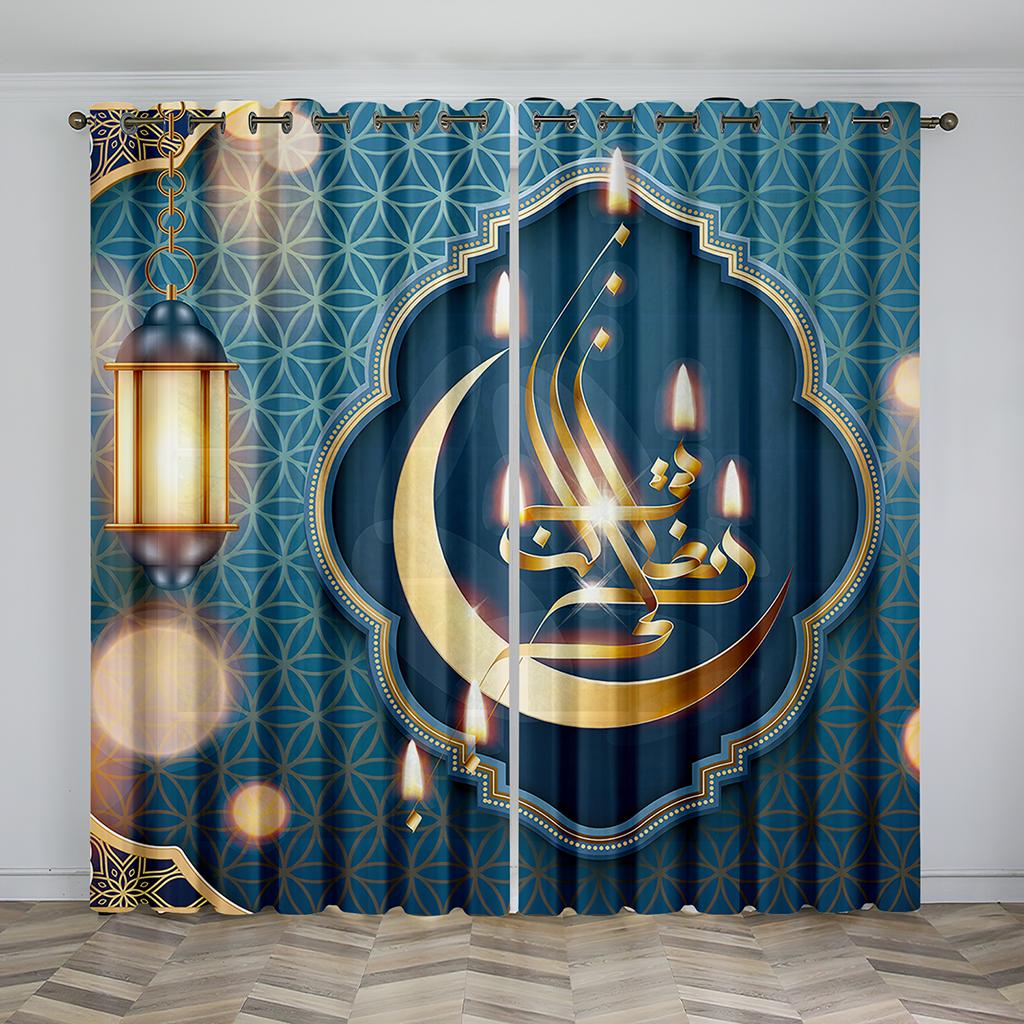 2pcs Pink Ramadan Kitchen Curtains Luxury Window Treatment For Kitchen Bedroom Cafe Living Room Home Decoration