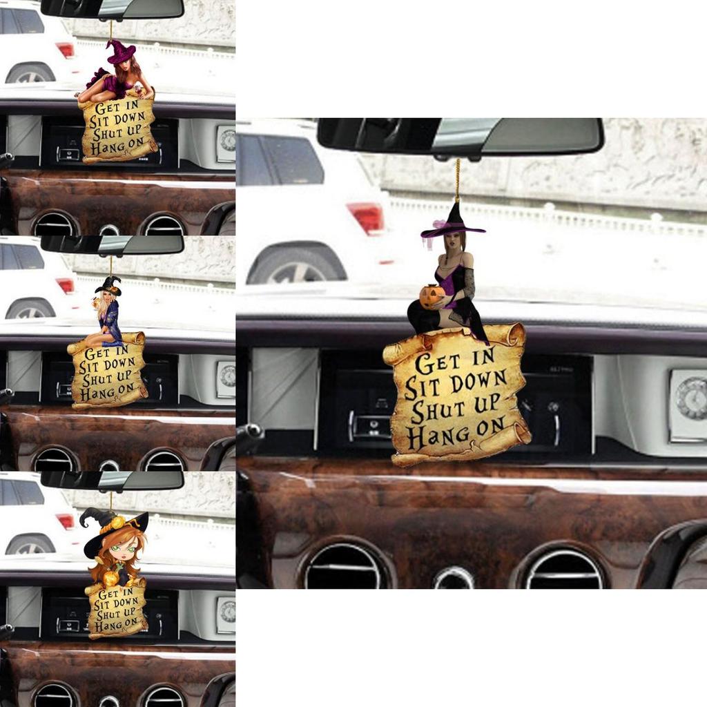 Colorful Acrylic Witch Charm Car Hanging Decoration For Keys Or Backpack Accessories