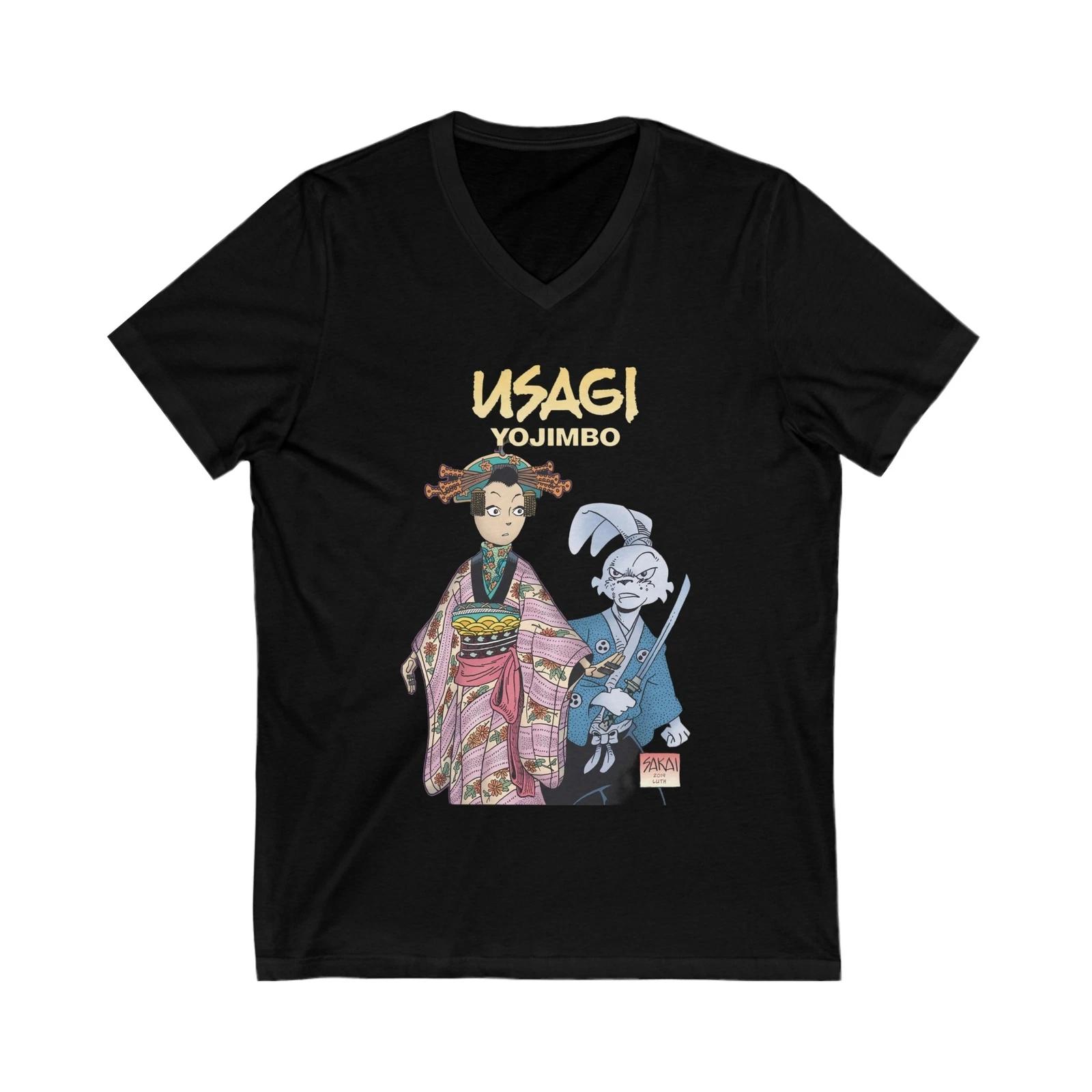 Usagi Yojimbo V-Neck Shirt, Usagi Yojimbo Unisex V-Neck Tee S