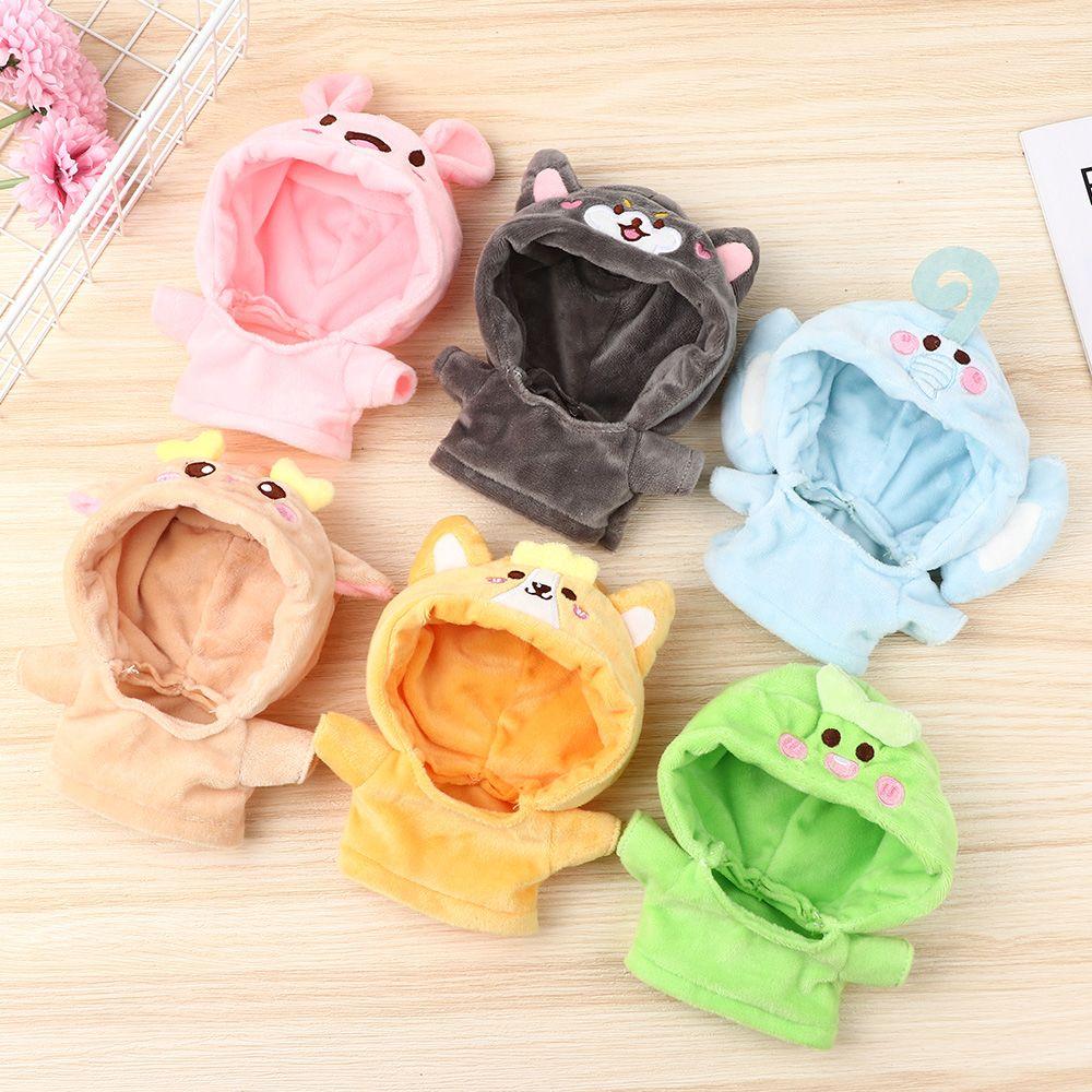 Doll Changing Dressing Game Mini Animal Hoodies Doll Clothes Suspender Pants Cartoon Plush Shoes