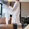 White splicing lace medium and long-sleeved t-shirt 2025 spring and autumn new loose inner bottoming shirt top