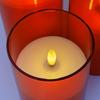 3pcs Red Flameless Candle Set, Home Bedroom Holiday Decorations - Flameless LED Candle Lights with Remote Control Timer