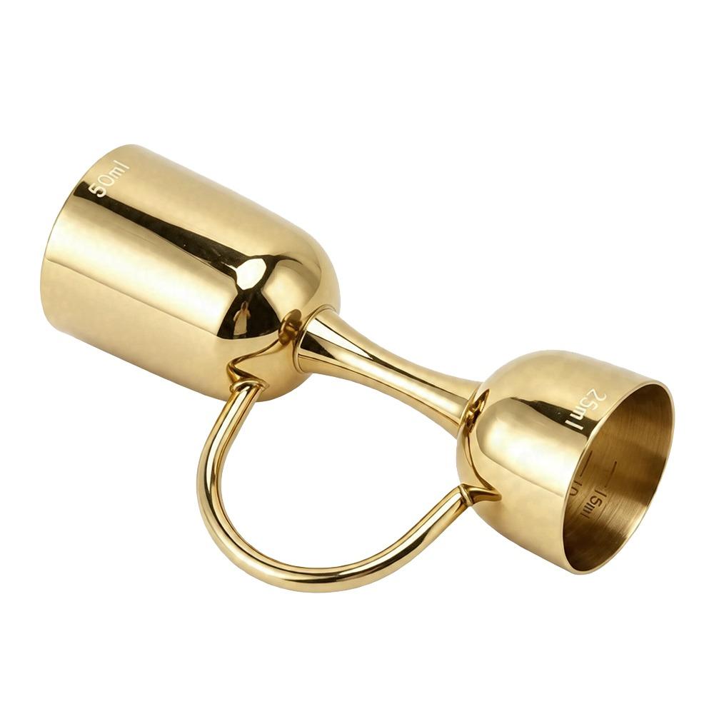 Ergonomic Design Double Sided Jigger Stainless Steel Bar Jigger Wine Measuring Cup Bartender