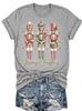 Pink Nutcracker Christmas Gray T-Shirt Women’s Holiday Graphic Tee