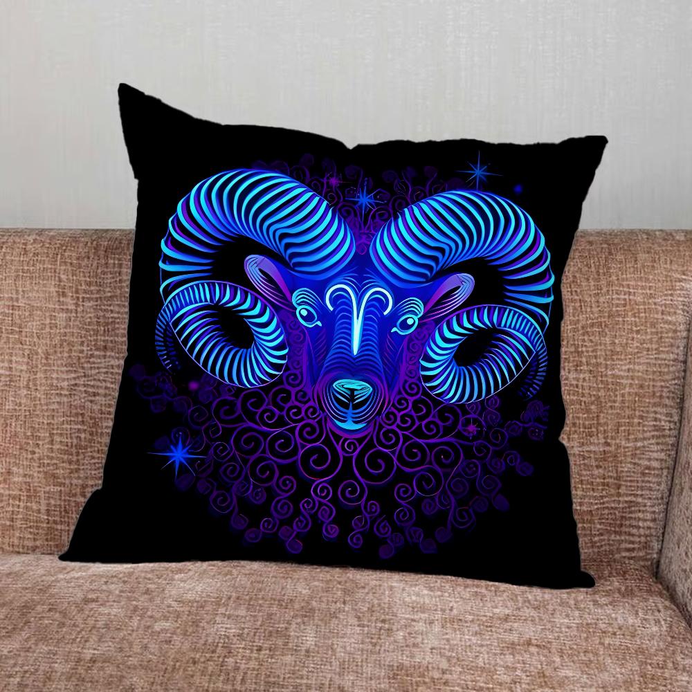 Zodiac Sign 12 Constellations Pillow Case For Home Bedroom Car Office Decoration Living Room Sofa Cushion Cover Suitable