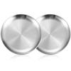 2Pcs Stainless Steel Dining Dish Camping Picnic Tray Dirt Proof Kitchen Bar Tableware Fruit Snack Cake Plate Kitchen Accessories
