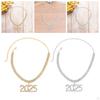 Pendant Rhinestone Necklace, Link Chain Women Necklace Decor for Party Birthday Wedding