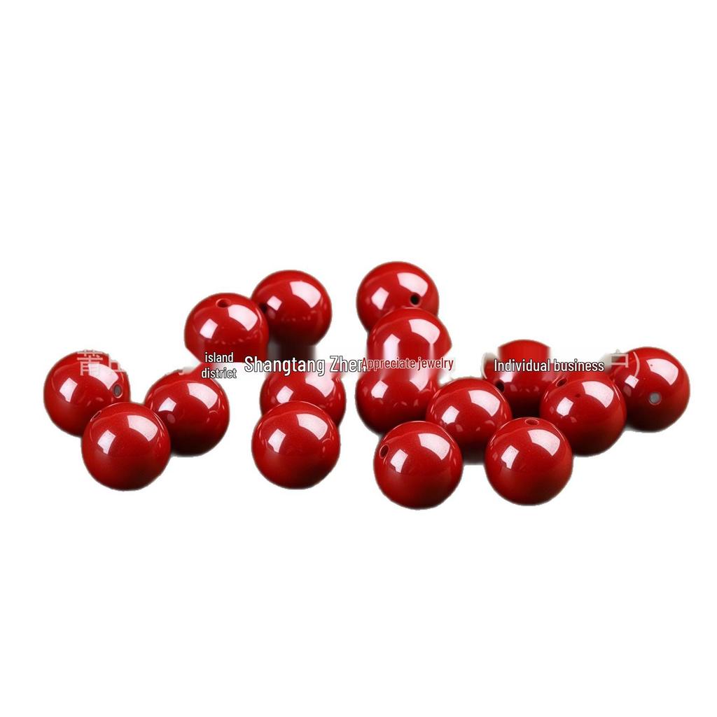 Cinnabar Gold Crystal Sand Round Beads for DIY Jewelry: Bracelets, Necklaces, Earrings