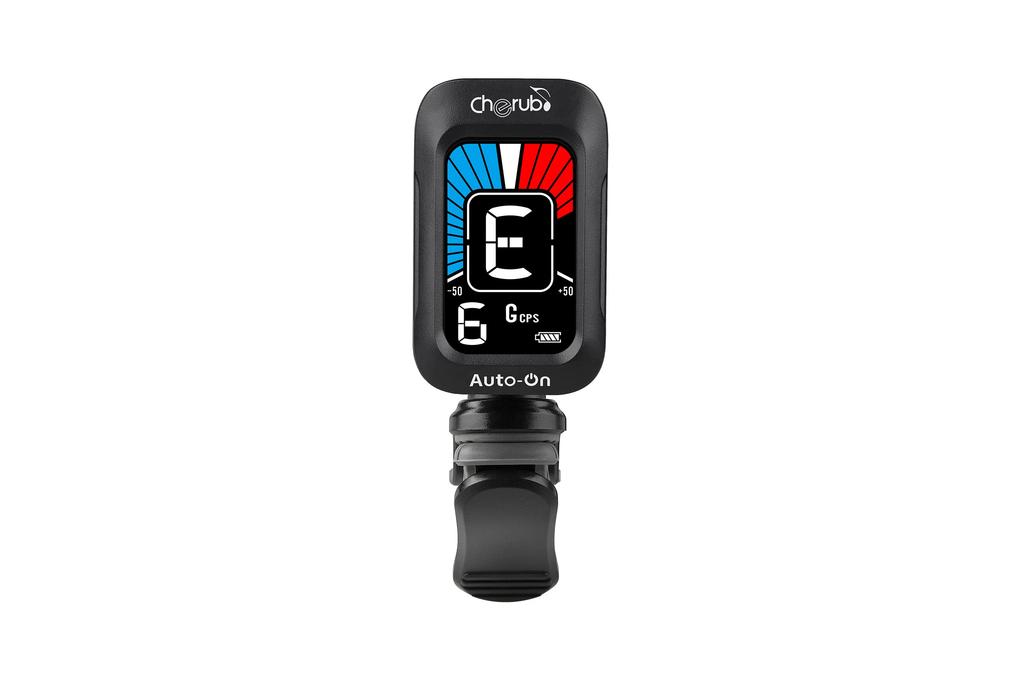 Cherub WST-645 Rechargeable Clip-on Tuner, Rechargeable USB Type-C Charging, Easy-to-Read Display, Multiple Tuning Modes (Ukulele and Bass), Compact