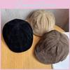 Simple Solid Color Suede Casual Beret For Fall Winter Sun Protection Women