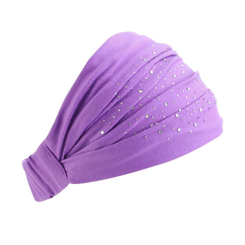 Fix Rhinestone Hair Bands Wide Elastic Hair Bands Wide Stretch Women Headbands Headpiece Headwrap Turban Headwear