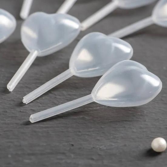50Pcs 4ml Jam Straw Heart Shape Disposable Plastic Evenly Permeate Flavor Dropper Kitchen Tool