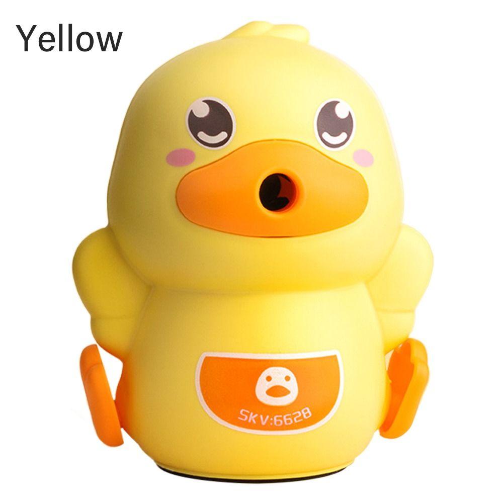 

Точилка для карандашей в форме утки, механический инструмент с ручным приводом, предотвращающий застревание грифеля, для студентов жёлтый