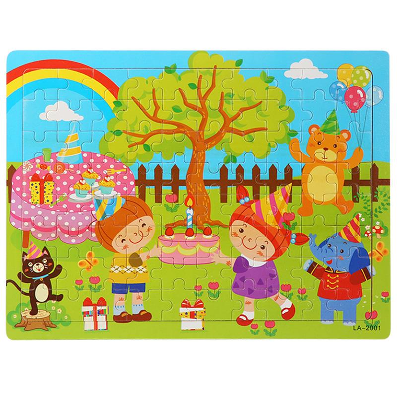 Wooden puzzle children animal cartoon fairy tale plane puzzle baby early education puzzle building block toy