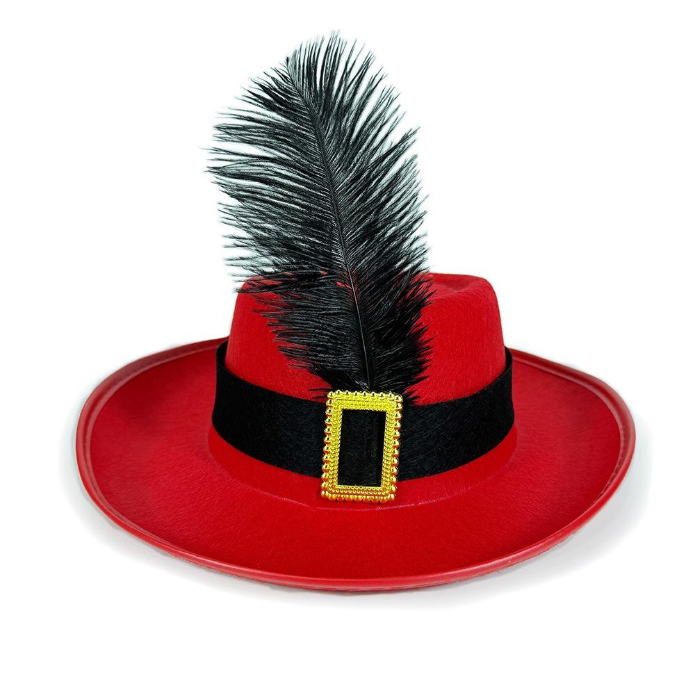 Magician Hat Musketeers Costume Hat Vintage Black Kids Cosplay Hat  Men Women Unisex