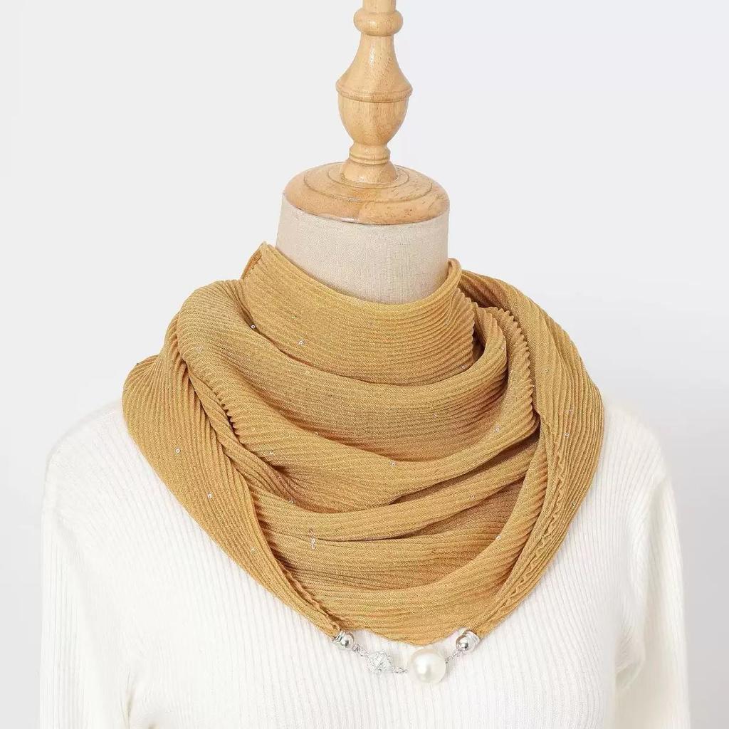 Spring and Autumn Fashion Explosion 71 Square Scarf Magnetic Buckle Scarf Silk Scarf Women's Neckband Neck Headband Scarf
