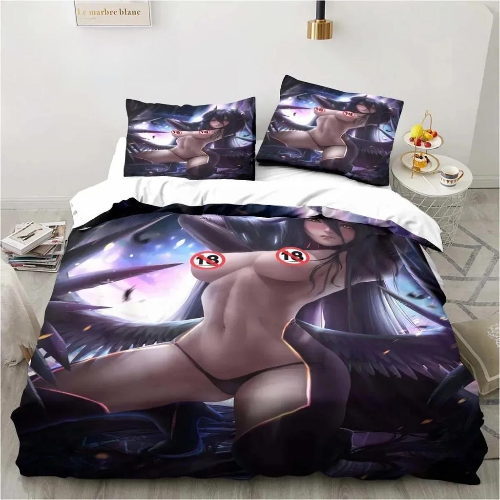 Albedo Overload 3D Print Bedding Set Single Twin Full Queen King Size Bed Set Adult Kid Bedroom Hentai Anime Girl Bedding Gift