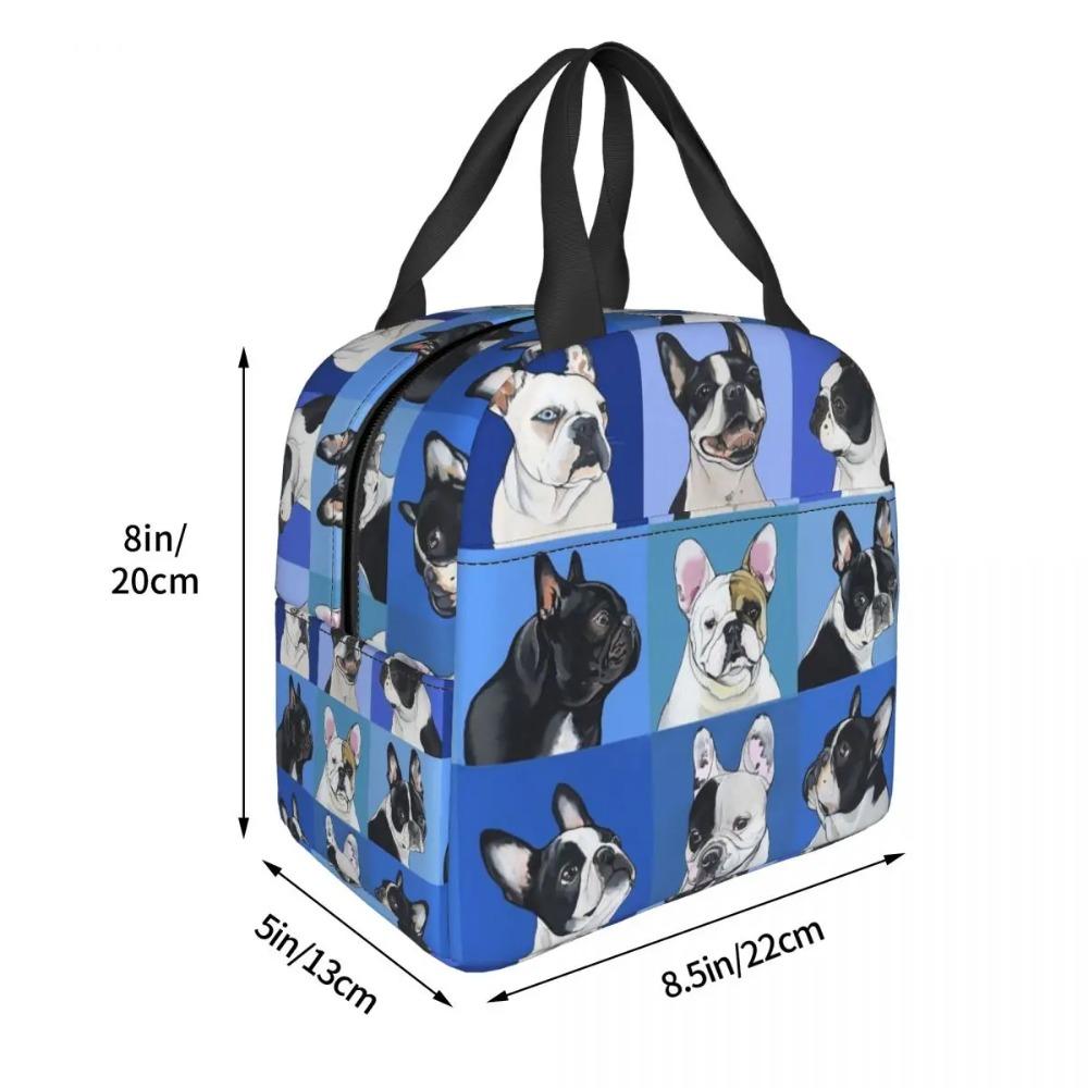 Cute Boston Terrier Dog Pattern Insulated Lunch Bag for Kids School Cooler Thermal Food Box Tote Portable Lunch Boxes Container