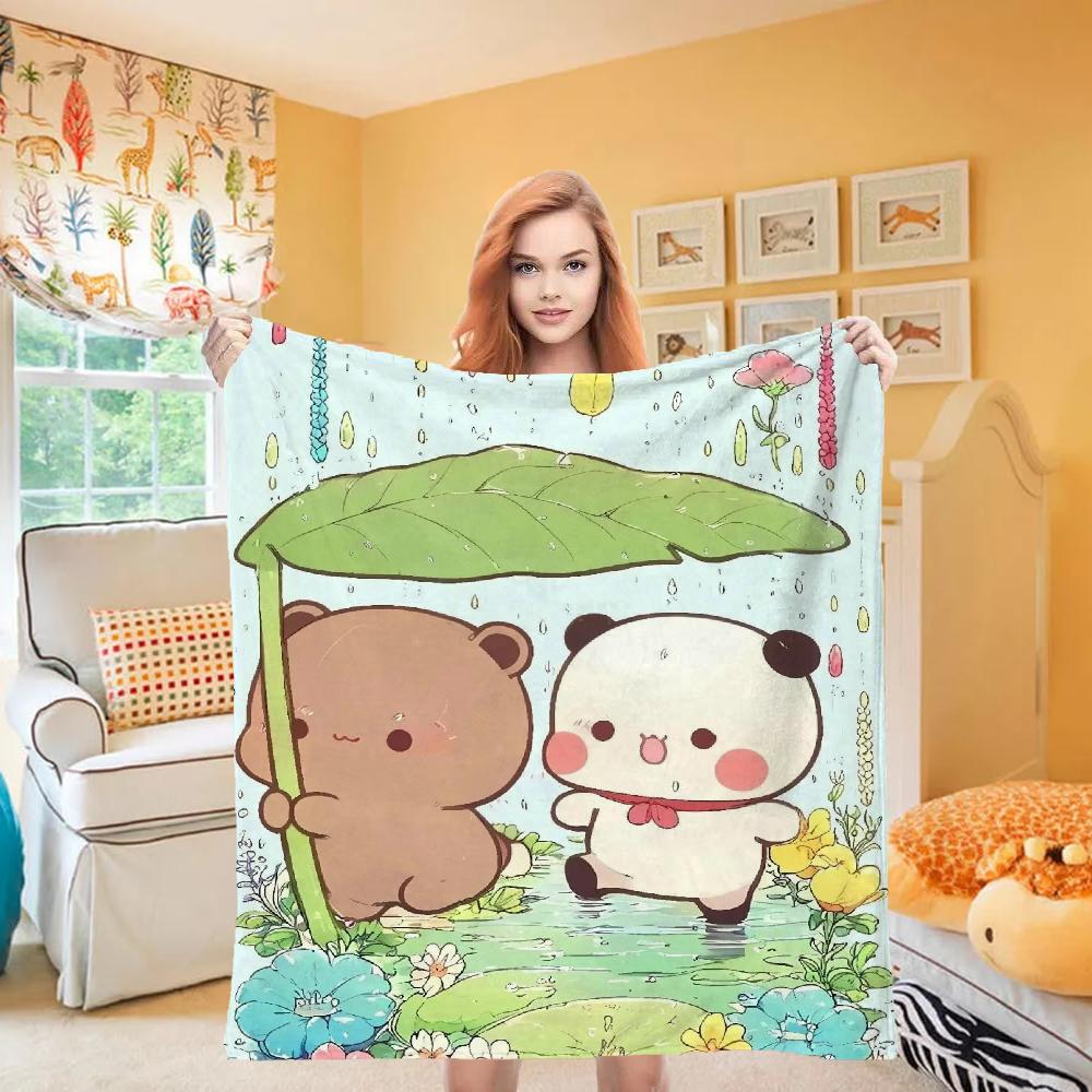 Dudu Bubu Bear Knee Fashion Blanket Throw Winter Microfiber Oversized Baby Lightweight Flannel Fleece Bed Sofa Decoration