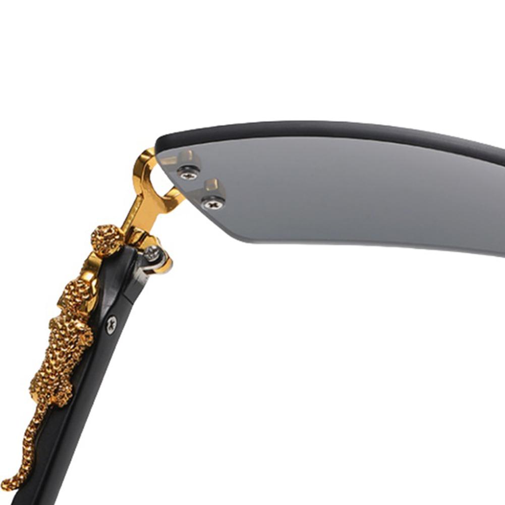 Rectangle Sunglasses For Women Men Rimless Retro Metal Square Sun Glasses With Animal Decoration For Outdoor Party Club