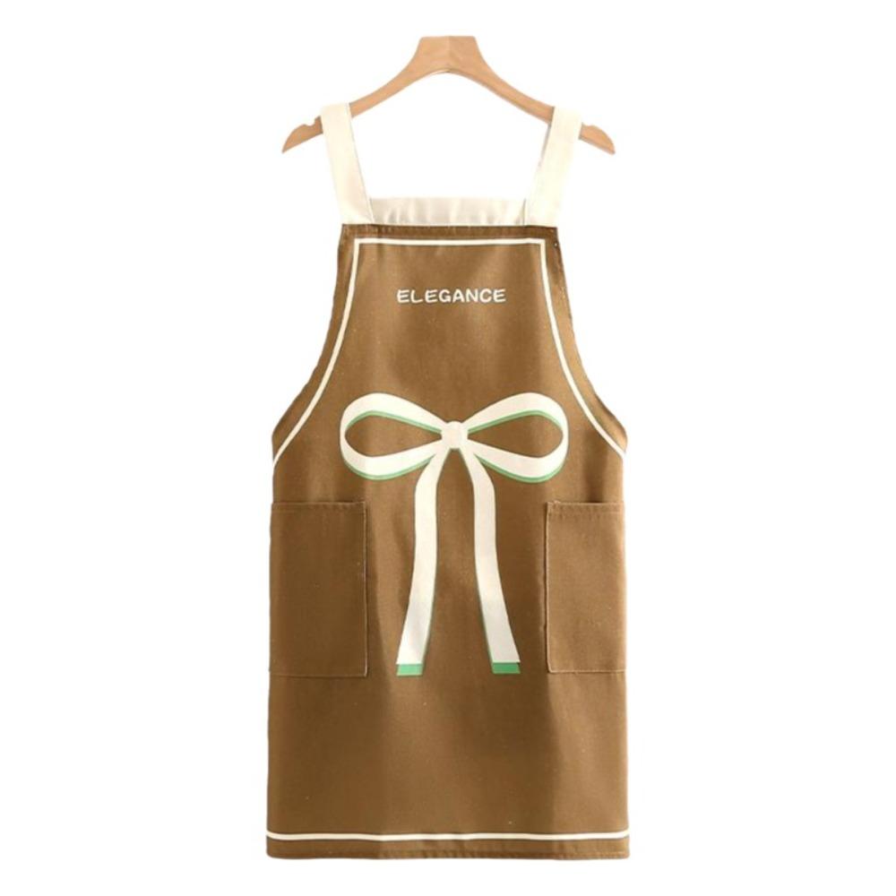 

Oil Proof Cooking Apron Bow Print Restaurant Apron Fashion Kitchen Apron for Home Cooking кавовий