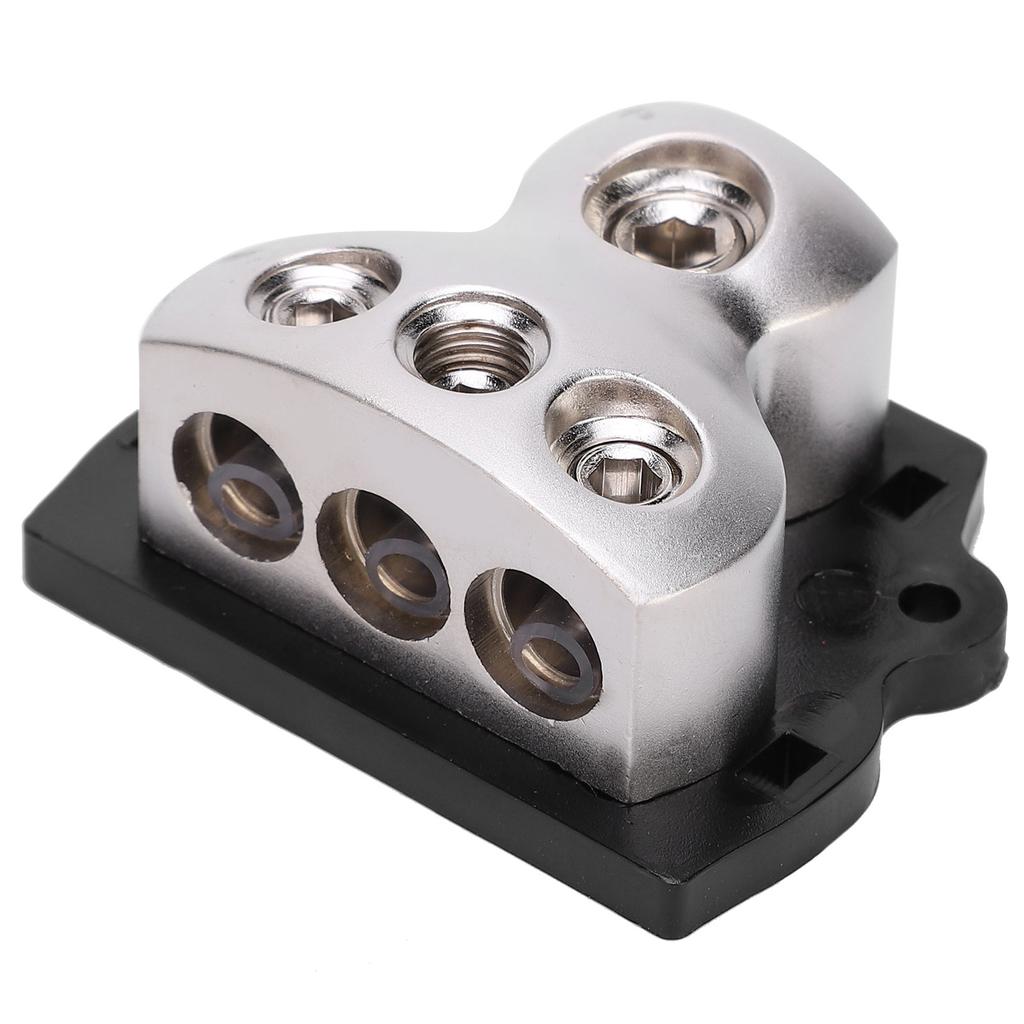 Zinklegering Hållare Distribution Bil Ljud Ström/Jordkabel Splitter Block 1 In 3 Ut