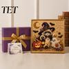 Family Fun Handcrafts Halloween Cat Faux Pearl Painting Art Kit, Spooky 3D Beads Creative Gift Crafts, Cute Witch Gem Wall for Adults, Craft