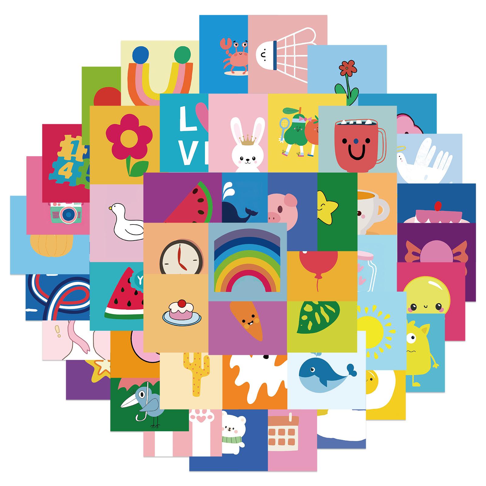 

56 Puzzle Simple Stickers Personalized Decorative Suitcase Notebook Waterproof and Removable Without Repeating Children s Stickers