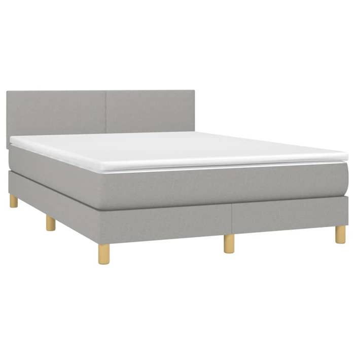 Maison Exclusive - Sommier à lattes de lit avec matelas Gris clair 140x200cm Tissu