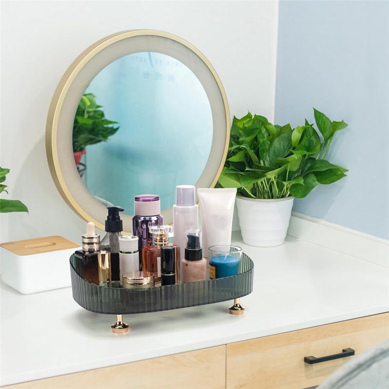 Makeup Perfume Organiser Key Storage Ornaments Decorative Dresser Tray, Countertop Organizer Tray For Cosmetics,A Easy To Use