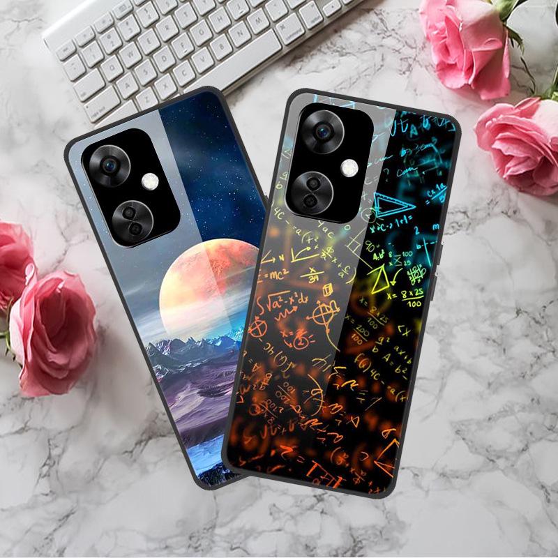 Personalisierte bunte Landschafts-Handyhülle mit gehärtetem Glas für OnePlus NORD CE 3 5G