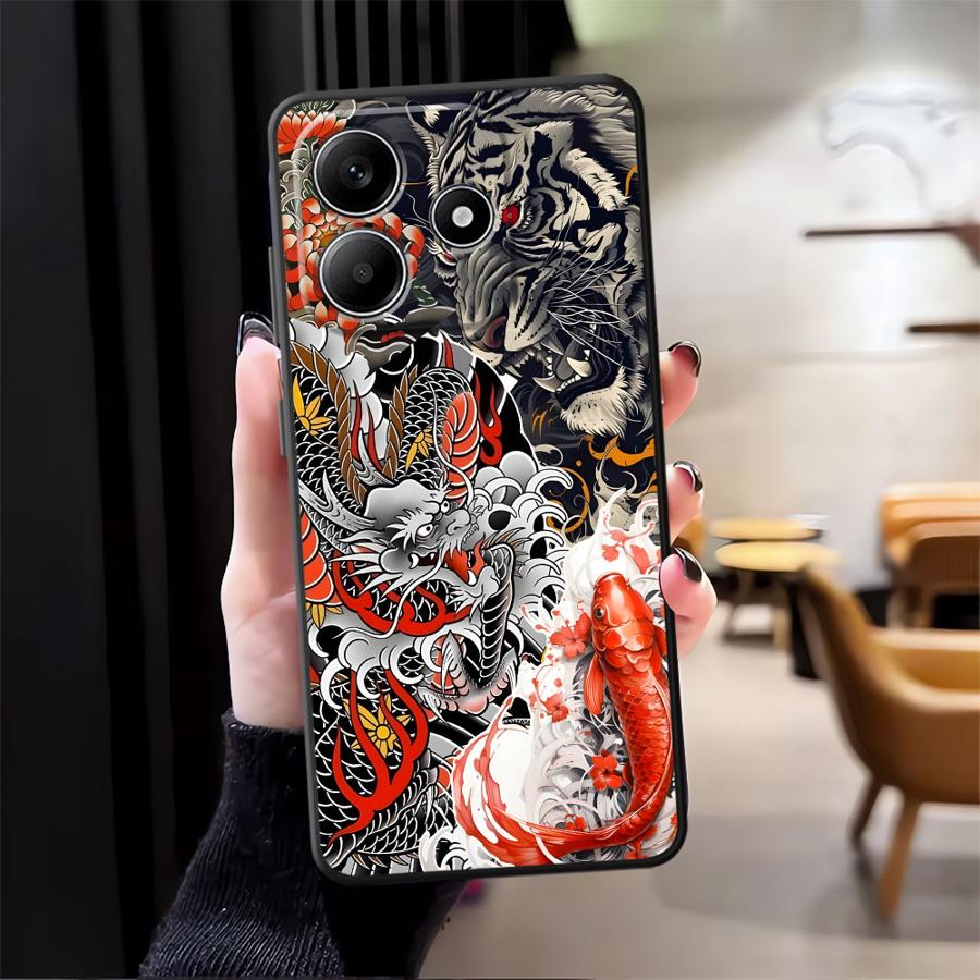 

Чехол-накладка Сплетающийся Тигр и Дракон для Xiaomi Redmi Note 14 K40 K80 A1 A2 A3 10 13 Pro Plus 9 8 7 12 11 Pro 11S 14C 12S 12C Redmi 10 2022