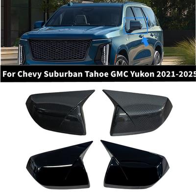 For Chevy Cadillac Escalade Suburban GMC Yukon -2025 Car Rearview Side Door Wing Mirror Cover Caps Exterior ABS Trim