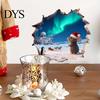 Mouse Hole Wall Decal 3D Christmas Sticker, Waterproof PVC Decal, Creative Festive Home Decoration Scene Easy Apply for Holiday Living Room