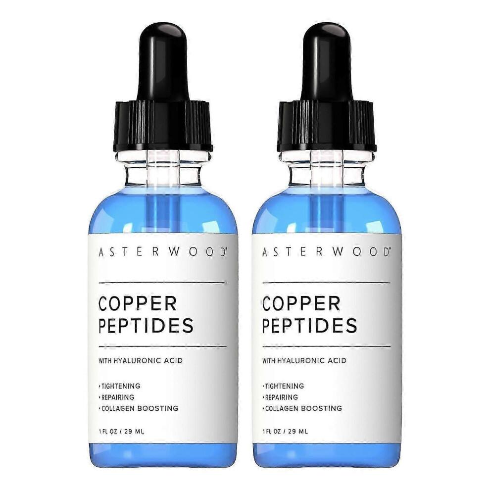 (2pcs)Copper Peptides Serum For Face, Hyaluronic Acid Anti-aging Facial Serum For Skin Smoothness Hydration