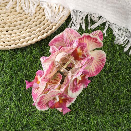 Haarklem Realistisch Orchidee Ontwerp Lichtgewicht Decoratieve Haarklem Stevige Grip Achterhoofd Haarklauw Dagelijks Draagbaar Haaraccessoires