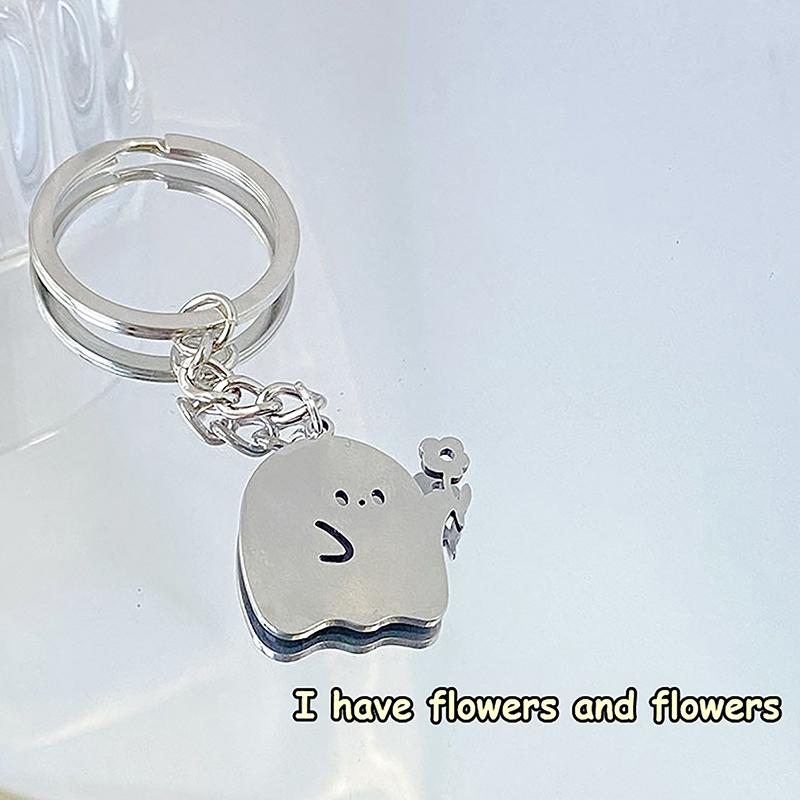 Mode Cartoon Geist Paar Schlüsselanhänger Anhänger Niedlicher Kleiner Geist Schlüsselring Tasche Schmuck Zubehör Für Liebhaber Beste Freunde Geschenke