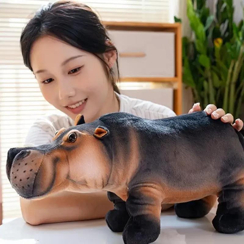 Hippo Plush Soft Hippo Stuffed Animal Pillow Pygmy Hippo Plush Doll Plushies Stuffed Animal Pillow For Kids Boys Girls Room Home