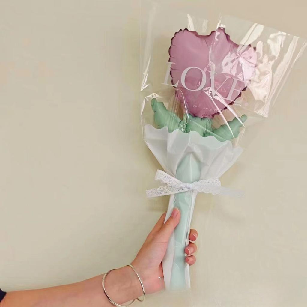 20pcs Mother's Day Valentines Day Love Balloon Bouquet Flower Proposal Confession Aluminum Film Balloon Shopping Mall Decoration