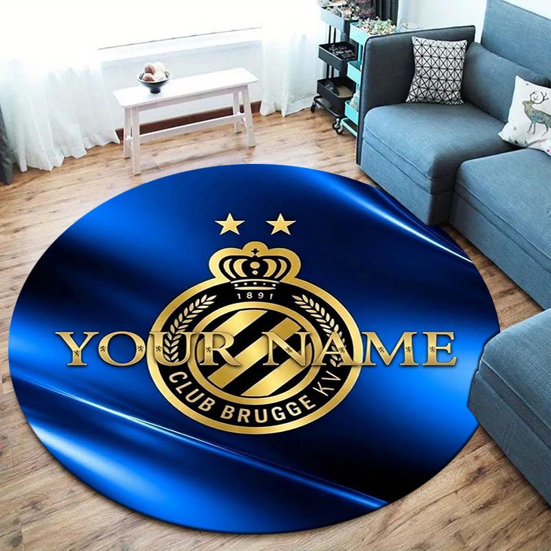 Club Brugge Kv Crest Custom Name Round Area Rug Carpet Rug For Living Room Bedroom Sofa Playroom Decor Nonslip Floor Mat