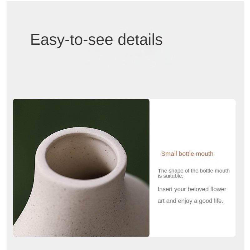 Nordic Ceramic White Vase Ins Style Creative Flowerpot Flower Arrangement Simple High Sense Wholesale European Entry Lux