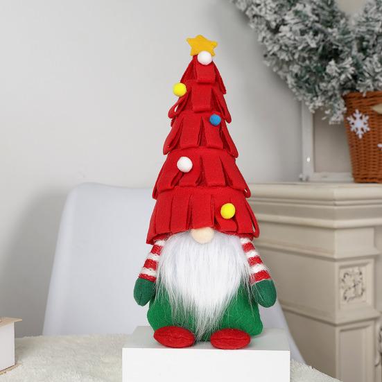 Christmas Dwarf Faceless Old Figurine Creative Fireplace Ornament Festive Family Gnome Decoration for Fireplace Table Center TV Stand