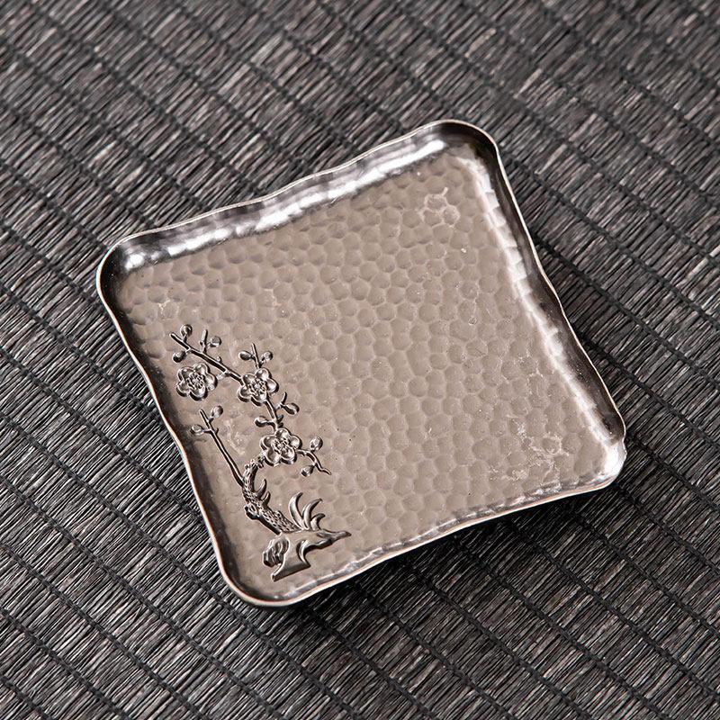 

Vintage alloy coasters, plum orchid bamboo chrysanthemum coasters, cup holders, heat insulation pads, tea ceremony accessories