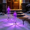 Solar Powered Path Lighting 3D Skeleton Halloween Garden Lamp, Spooky Human Pathway Glowing Lawn Ornaments for Parties Lights, Waterproof Resin