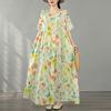 DIMANAF New 2026 Plus Size Spring Long Dress Women Summer Beach Loose Oversize Maxi Floral Print Vintage