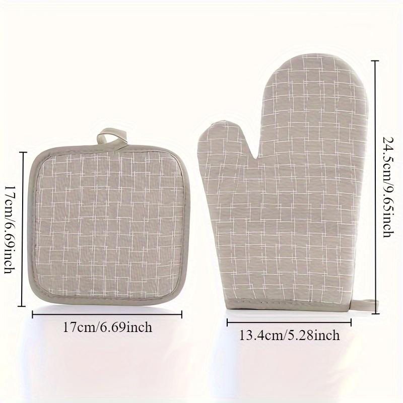 2pcs Ultra Thick Heat-resistant Oven Clip and Pot Holder, 13 Inches - Durable Cotton Kitchen Gloves and Mats for Cooking, Baking